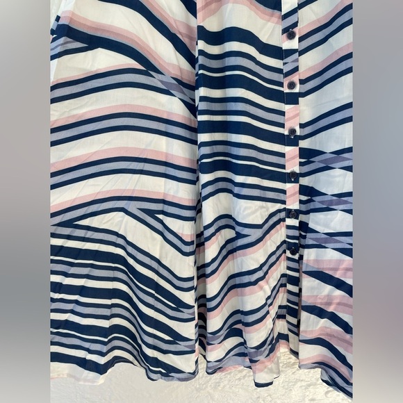Anthropologie Yumi Kim Bermuda Hyde Pretty Chic Blue/Pink Stripe Maxi Skirt; M - Picture 2 of 6